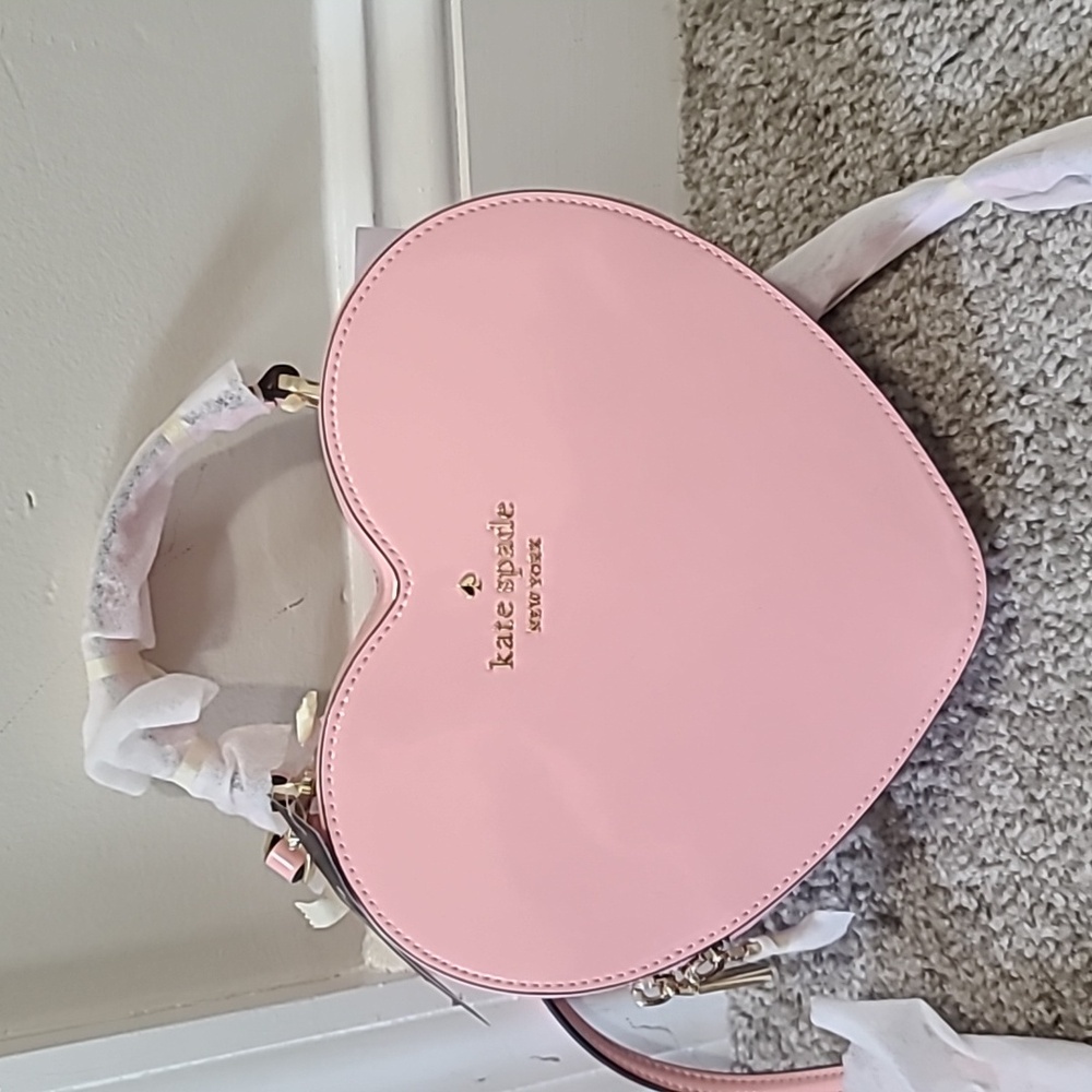 Kate Spade Love Shack Heart Crossbody Hand Bag Tea Rose Pink Valentine's Day